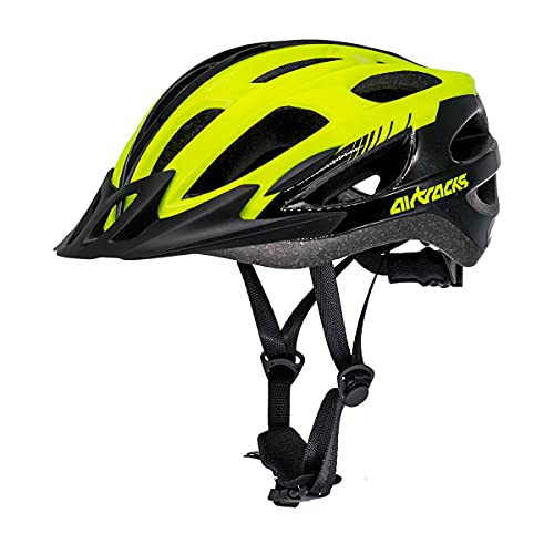 Airtracks Fahrradhelm für Herren Damen Master RD-10 Radhelm Allround Radhelm MTB Helm Erwachsene verstellbar S M L XL Größen 54 58 58 62 63 cm - Schwarz-Neon, S-M 54-58cm von Airtracks