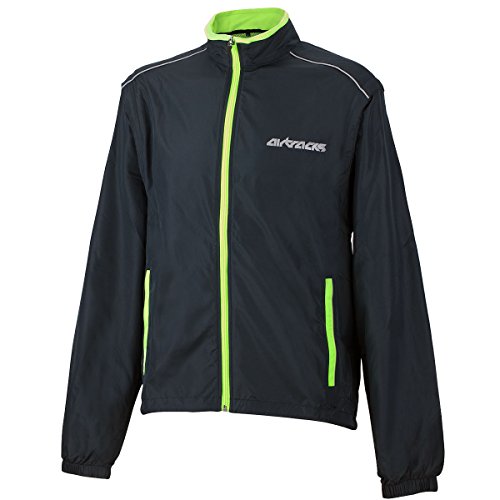 Airtracks Herren Fahrradjacke Laufjacke Abnehmbaren Ärmeln Radjacke Weste Laufweste Pro Air Winddicht Wasserabweisend Atmungsaktiv Reflektierend Xs S M L XL XXL XXXL XXXXl 3Xl 4Xl - schwarz - L von Airtracks