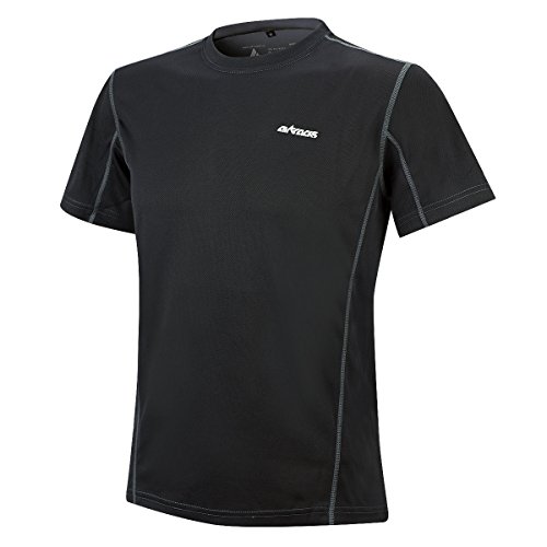 Airtracks Herren Funktions Laufshirt Kurzarm Pro Air Running T-Shirt Trainingsshirt für Männer Funktionsshirt Sportshirt Fitness Kurzarmshirt Jogging Shirt S M L XL XXL XXXL - schwarz - M von Airtracks