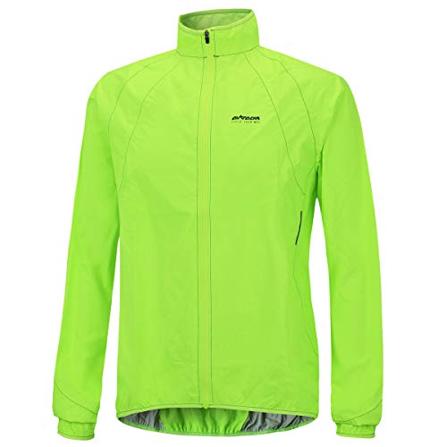 Airtracks Herren Regenjacke Fahrradjacke Laufjacke wasserdichte Jacke Radlerjacke Radjacke Wasserdicht Winddicht Windstopper Atmungsaktiv Reflektierend - neon - XXL von Airtracks