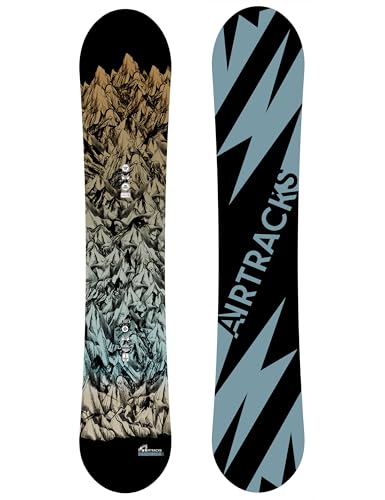 Airtracks Herren Snowboard Freeride Freestyle - Mountain Lines Snowboard Wide Flat Zero Rocker 165 cm von Airtracks