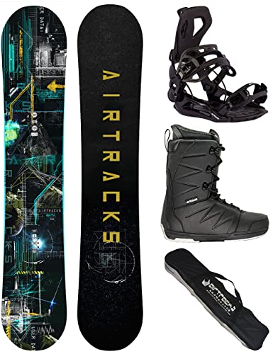 Airtracks Herren Snowboard Set Board Data Wide Freestyle Freeride 155 - Softbindung Master - Softboots Star Black 44 - SB Bag Airtracks Herren Snowboard Set Board Data Wide Freestyle Freeride 155 - Softbindung Master - Softboots Star Black 44 - SB Bag von Airtracks