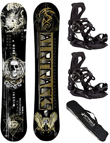 Airtracks Herren Snowboard Set Freeride Freestyle - Wow Carbon Hybrid Rocker Snowboard Wide 164 - Softbindung Master XL - SB Bag Airtracks Herren Snowboard Set Freeride Freestyle - Wow Carbon Hybrid Rocker Snowboard Wide 164 - Softbindung Master XL - SB Bag von Airtracks