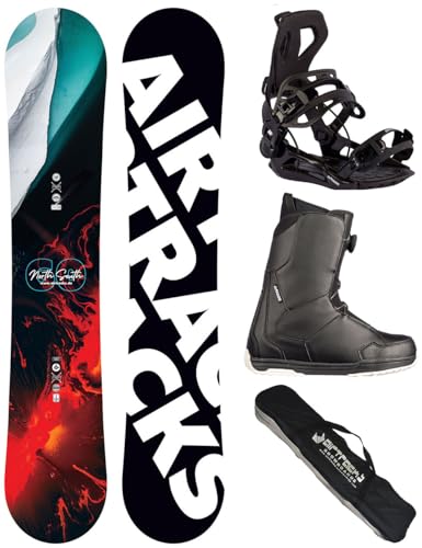 Airtracks Herren Snowboard Set Freestyle Freeride Board North South Four Wide 150 + Snowboard Bindung Master + Boots Master ATOP 42 + Sb Bag Airtracks Herren Snowboard Set Freestyle Freeride Board North South Four Wide 150 + Snowboard Bindung Master + Boots Master ATOP 42 + Sb Bag von Airtracks