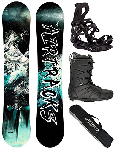 Airtracks Herren Snowboard Set - Under Flat Zero Rocker Snowboard Wide 156 - Softbindung Master - Softboots Star Black 44 - SB Bag Airtracks Herren Snowboard Set - Under Flat Zero Rocker Snowboard Wide 156 - Softbindung Master - Softboots Star Black 44 - SB Bag von Airtracks