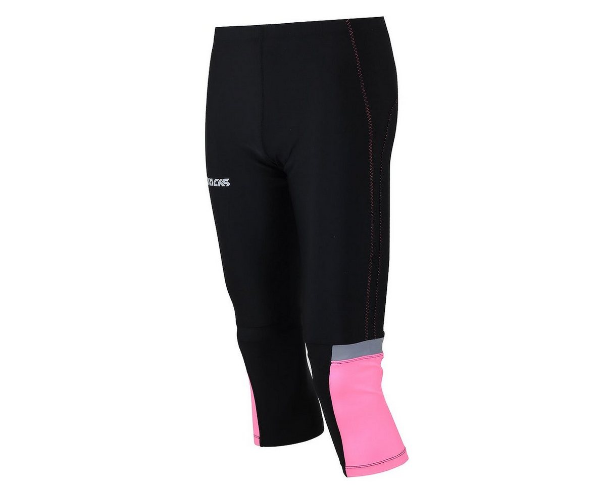 Airtracks Lauftights Damen Laufhose 3/4 Lang Pink Sporthose mit Kompressionswirkung, & Quick Dry Funktion, » S M L Xl XXL XXXL « von Airtracks