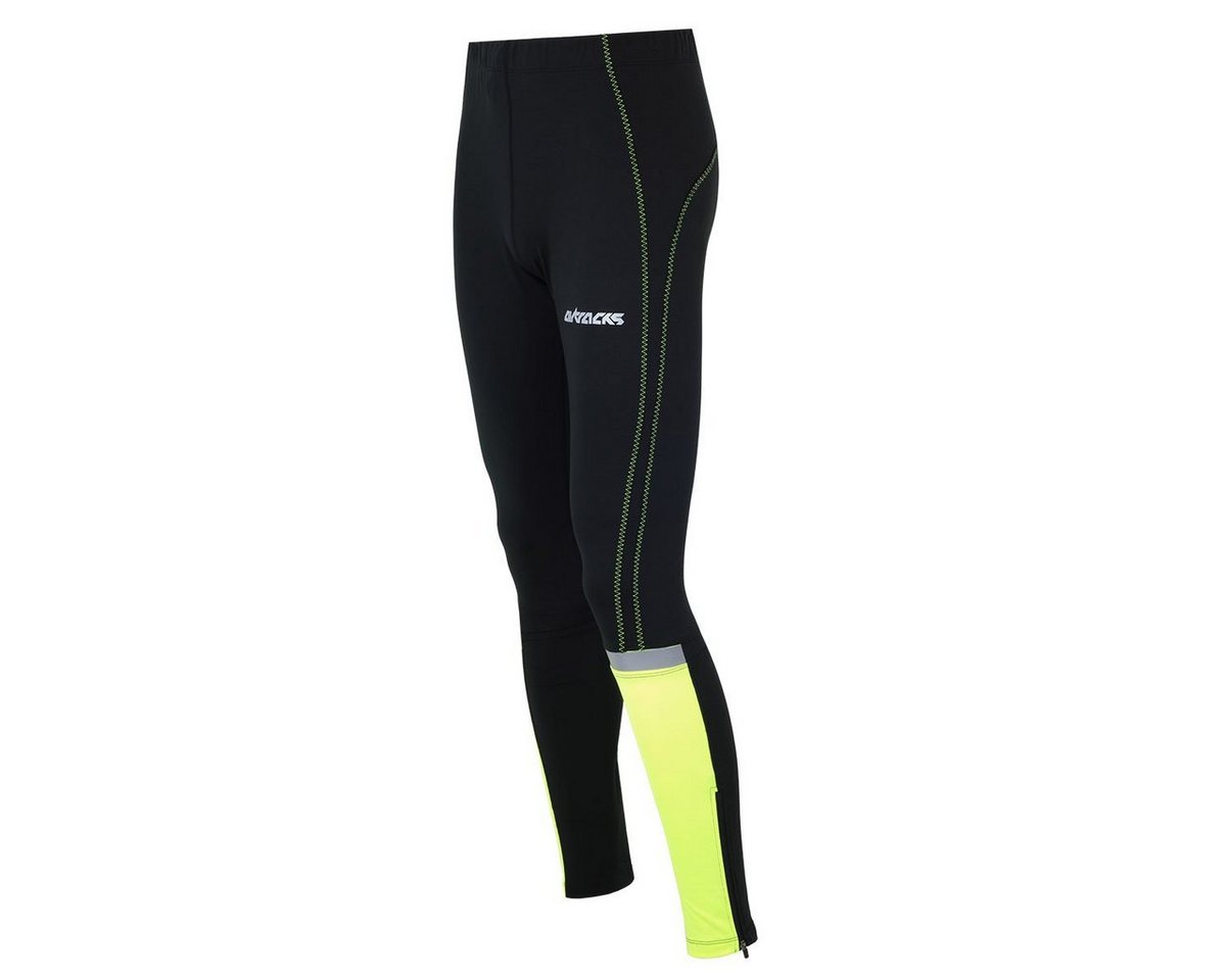 Airtracks Lauftights Herren Laufhose Lang Neon Sporthose mit Kompressionswirkung, & Quick Dry Funktion, » S M L Xl XXL XXXL « von Airtracks