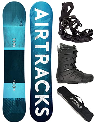 AIRTRACKS Snowboard Set Board Blue Drifter Wide Hybrid Rocker 160 + Snowboard Bindung Master + Boots Star Black 43 + Sb Bag AIRTRACKS Snowboard Set Board Blue Drifter Wide Hybrid Rocker 160 + Snowboard Bindung Master + Boots Star Black 43 + Sb Bag von Airtracks