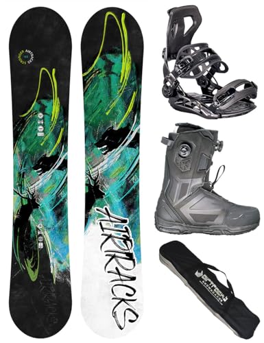 Airtracks Snowboard-Set Herren Snowboard Wide Stronger Freestyle Freeride 156 - Snowboard Bindung Master - Softboots Master Pro Dual ATOP 40 - SB Bag von Airtracks