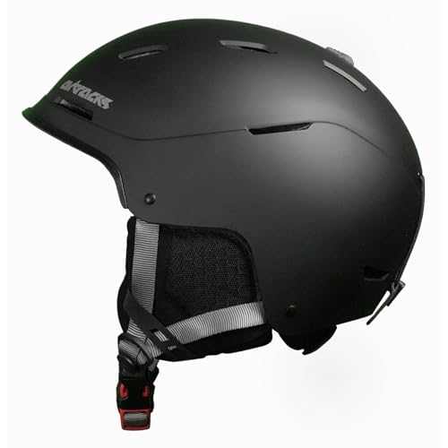 Airtracks Strong SP-S210 Skihelm Snowboardhelm für Herren und Damen Ski Snowboard Helm mit Ventilationssystem stufenloser Anpassung Farben Matt Schwarz Weiß Grau (Schwarz, L(58cm-61cm)) von Airtracks