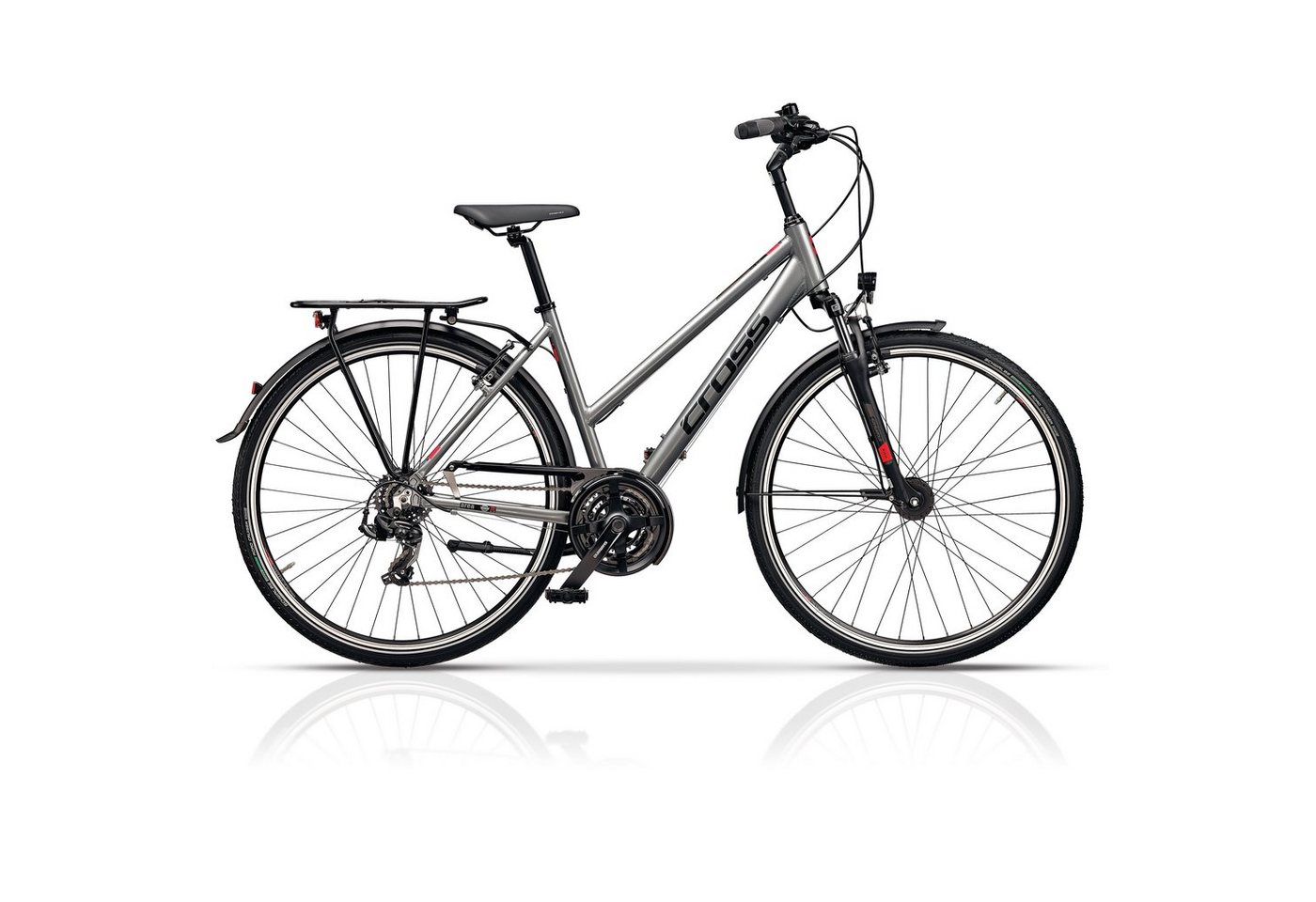 Airtracks Trekkingrad 28 Zoll Damen Trekking Fahrrad AREA LADY, 21 Gang Shimano Shimano Schaltwerk, Kettenschaltung, Silber - Rahmenhöhen 44cm 48 cm 52 cm » Modeljahr 2024 « von Airtracks