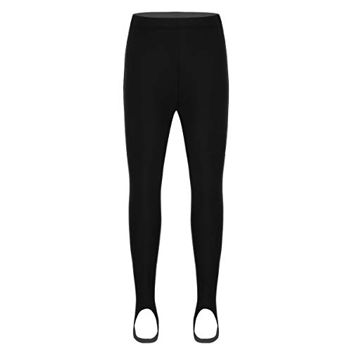 Aislor Kinder Strumpfhose Ballett Leggings mit Steg Mädchen Jungen Ballettkleidung Tanzhose Lang für Tanz Yoga Sport Gymnastik Schwarz Weiß Schwarz 140-152 von Aislor