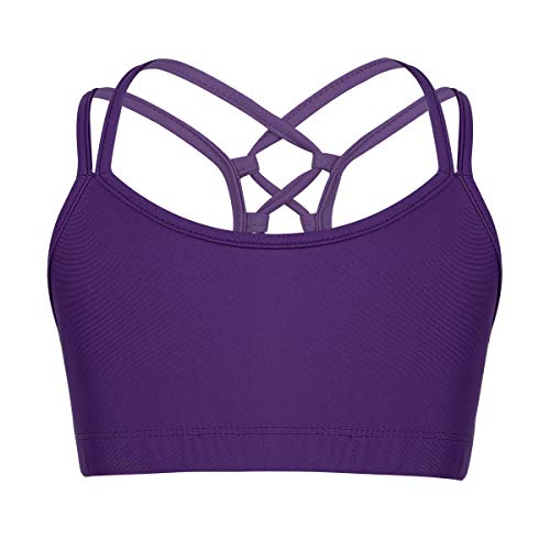 Aislor Mädchen Sport BH Crop Top Tanz Bustier Polster BH Ohne Bügel Bauchfrie Shirt Sportunterwäsche Unterhemd in 7 Farben, Gr. 104-164 Violett 140 Aislor Mädchen Sport BH Crop Top Tanz Bustier Polster BH Ohne Bügel Bauchfrie Shirt Sportunterwäsche Unterhemd in 7 Farben, Gr. 104-164 Violett 140 von Aislor