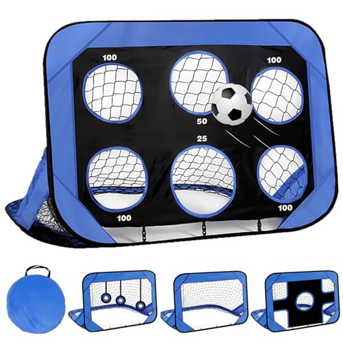 Fussballtor, Fussballtore für Garten Kinder mit Tragetasche Fußballtor Kinder 4 Spielmodi Faltbar Fussballtore für Indoor Outdoor Geschenk Junge Mädchen ab 6-12 Jahre, 120 x 80 x 80cm Blau Fussballtor, Fussballtore für Garten Kinder mit Tragetasche Fußballtor Kinder 4 Spielmodi Faltbar Fussballtore für Indoor Outdoor Geschenk Junge Mädchen ab 6-12 Jahre, 120 x 80 x 80cm Blau von Aisny