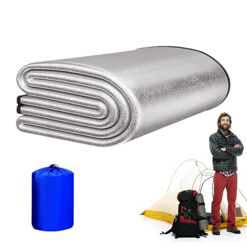 Camping-Pads zum Schlafen, Camping-Isomatte, wasserdichte Picknickmatte aus Aluminiumfolie, Klappbare Mattenpolster, Camping-Isomatten, Outdoor-Thermomatte für Wandercamping von Aisyrain