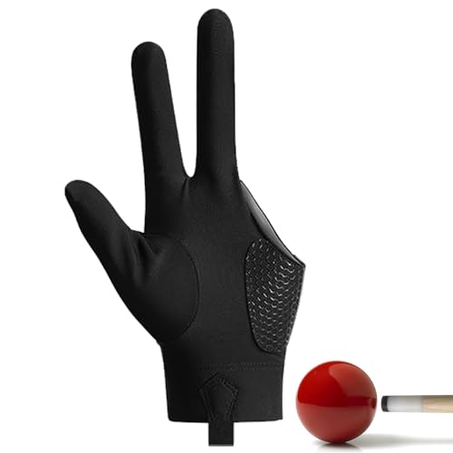 Aizuoni Billard Handschuh, Billiard Handschuhe, Poolhandschuhe Billard Linke Hand, Queue-Shooter-Handschuhe, Queue-Shooter-Handschuhe, Linke/rechte Hand, Universalgröße, 3-Finger-Pool-Handschuhe von Aizuoni
