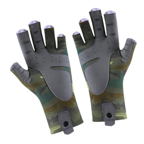 Aizuoni Fingerlose Angelhandschuhe,Handschuhe zum Angeln - Wanderhandschuhe Sonnenhandschuhe - Sonnenschutz-Fahrradhandschuhe, atmungsaktive Fischhandschuhe zum Angeln, Kajakfahren, Rudern, Paddeln von Aizuoni