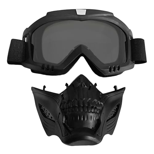 Aizuoni Motorradbrille mit abnehmbarer Gesichtsmaske,Skibrille,Abnehmbare, beschlagfreie, warme Schutzbrille - Dirtbike ATV Motocross-Brille für Offroad-Radfahren, Motorradrennen von Aizuoni