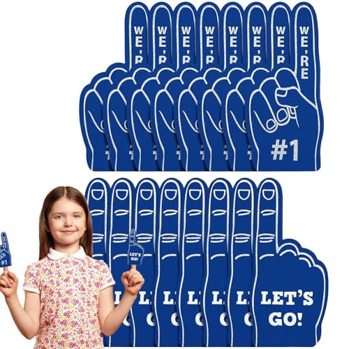 Aizuoni Schaumstoff-Handbommel - Universelle Eva-Sport-Geräuschmacher 16 Stück - Cheer Pom Poms Sports Fan Foam Finger für Basketballspiel-Themenparty, Sportparty von Aizuoni