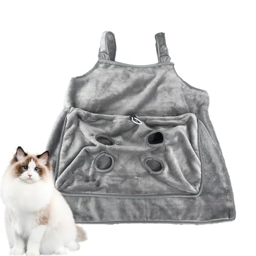 Aizuoni Schürze für Katzentragetaschen, Schürze für Katzentragetaschen | Warme Brusttasche zum Schlafen mit Katzen,Verstellbare Katzentrageschürze aus Korallenvlies im Taschenformat, von Aizuoni