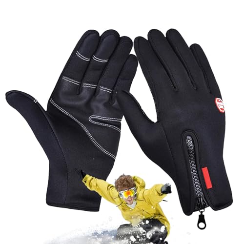 Aizuoni Thermohandschuhe Winter Herren, Wasserdicht Frost Fit Thermohandschuhe, Handschuhe Fahrrad, Touchscreen Winddichte wasserdichte Fahrradhandschuhe | Warme, Modische Vollfinger-Fäustlinge von Aizuoni