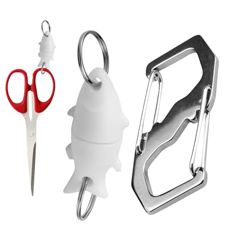 Aizuoni Verschlussschnallenhaken, Schnapp-Schlüsselanhänger-Clips zum Fliegenfischen, Magnetische Angelhakenschnallen mit Karabiner, Magnetische Angelhaken-Schnallen, Karabiner für Outdoor-Camping, von Aizuoni