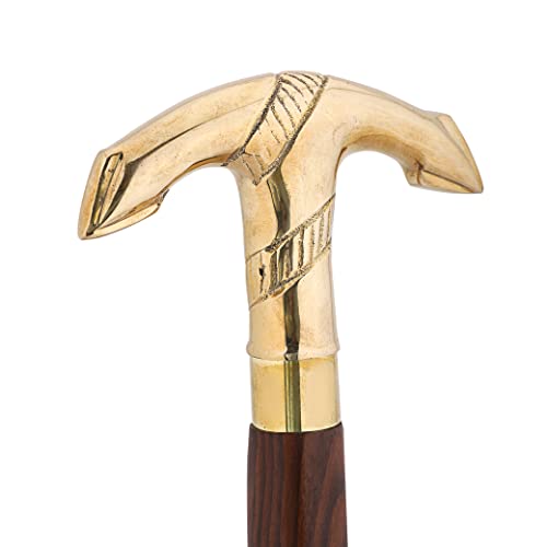 Ajuny Walking Stöcke für Männer Frauen Senioren hölzerne Stöcke mit abnehmbaren Messing Haken Design Handle Golden Finish dekorative Stock Geschenke 36 Zoll Ajuny Walking Stöcke für Männer Frauen Senioren hölzerne Stöcke mit abnehmbaren Messing Haken Design Handle Golden Finish dekorative Stock Geschenke 36 Zoll von Ajuny