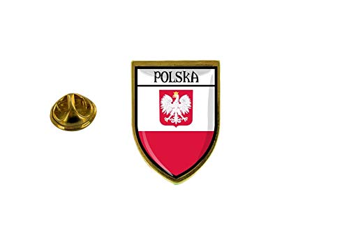 Akachafactory Anstecker Stadt Flagge Polen - Rot, Klassisch, Schmetterling Verschluss, 2,4 x 1,7 cm von Akachafactory