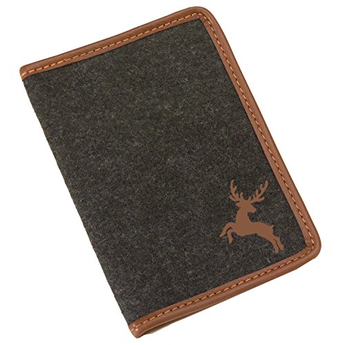 Akah Loden braun Jagdscheinetui mit Elchleder, Tiermotiv, Klassisch für Unisex-Erwachsene Akah Loden braun Jagdscheinetui mit Elchleder, Tiermotiv, Klassisch für Unisex-Erwachsene von Akah
