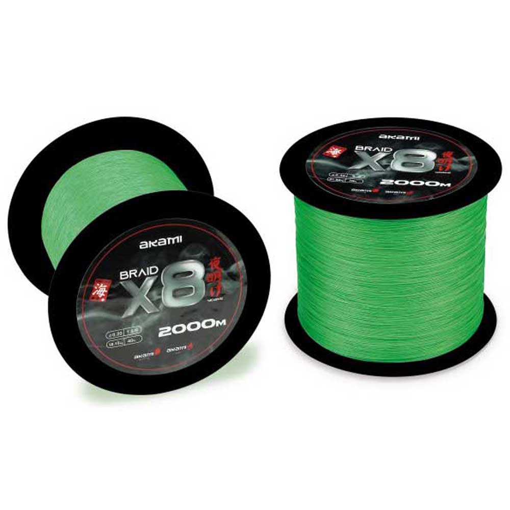 Akami Yoake X8 2000 M Braided Line Grün 0.180 mm von Akami