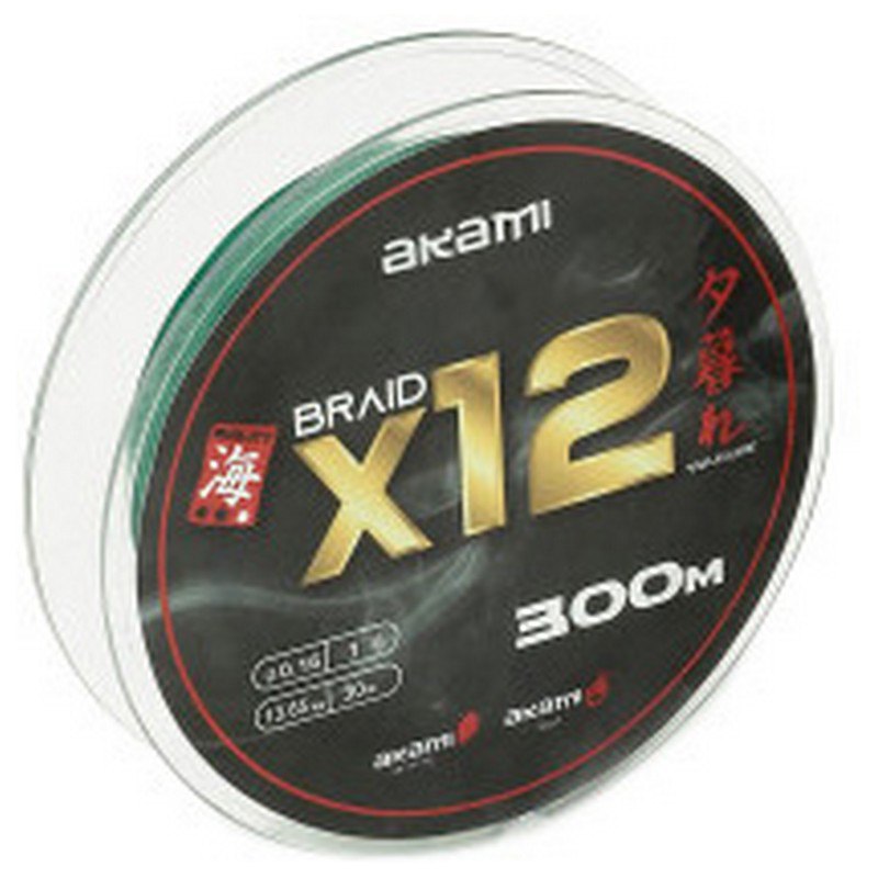 Akami Yuugure X12 Braided Line 300 M Grün 0.200 mm von Akami