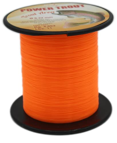Akiro Power Trout Fischschnur Unisex Erwachsene, Unisex - Erwachsene, AMPOWTROR1000.018, Arancione, 0.18 mm von Akiro