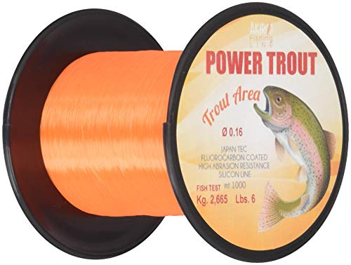 Akiro Power Trout Fischschnur Unisex Erwachsene, Unisex - Erwachsene, AMPOWTROR1000.026, Arancione, 0.26 mm von Akiro