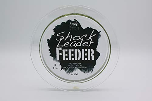 Akiro Shock Leader Feeder, Unisex Fischschnur - Erwachsene, transparent, 6LB-8LB-10LB von Akiro