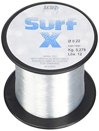 Akiro Surf X Fischschnur Unisex Erwachsene, Unisex - Erwachsene, AMSURXCRI1000.018, durchsichtig, 0.18 mm von Akiro