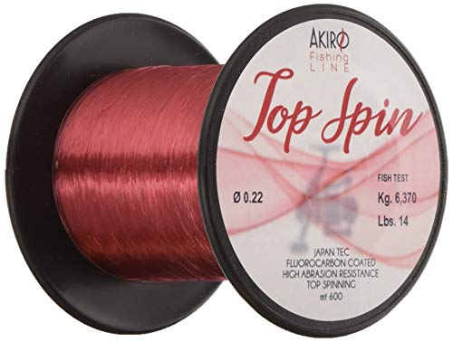 Akiro Top Spin Fischschnur Unisex Erwachsene, Unisex - Erwachsene, AMTOPSPRE600.016, rot, 0.16 mm von Akiro