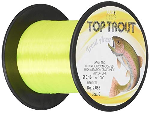 Akiro Top Trout Fischschnur Unisex Erwachsene, Unisex - Erwachsene, AMTOPTRYEL1000.020, Neongelb, 0.2 mm von Akiro