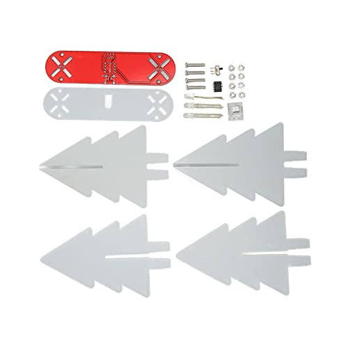 Akozon Elektronischer Baum-Bausatz, LED-Farbverlaufslicht, 3D-DIY-Elektronik-Montagesatz für Lötübungen (Rot) von Akozon