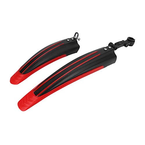 Akozon Fahrrad-Schutzblech-Set Vorne und Hinten, Verdickter, Verbreiterter Schutzblech für 20-26-Zoll-Rennräder und Mountainbikes, Hergestellt aus Hochdruck-PVC-Material (Rot) von Akozon