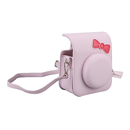 Akozon Kameratasche für Mini12 Tragbare Kameratasche mit Schleifen-Design Aus PU Leder (PINK) von Akozon