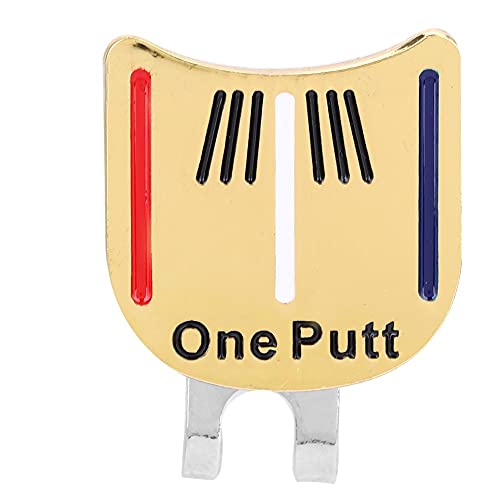 Akozon One Putt Langlebiges Metall-Mini-Magnetballmarker-Hut-Clip-Zubehör – Premium-Qualität für Golfliebhaber (goldene Farbstreifen) von Akozon