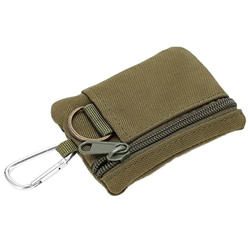 Akozon Outdoor EDC Molle Tragbare Mini-Schlüsselkartentasche Geldbörse Taktische Taschen Packungen Etui Geldbörse mit Karabiner Grün (Grün) von Akozon