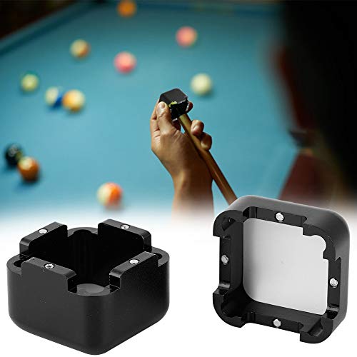 Akozon Tragbarer Mini-Billard-Pool-Kreideträger aus Aluminium mit Rotem Queue-Spitzen-Kreide-Magnethalter (Black) von Akozon