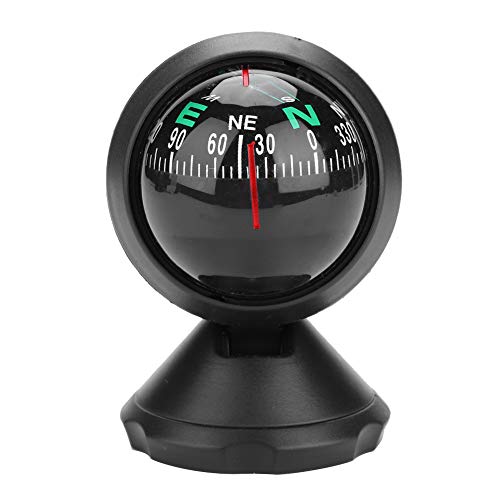 Compass for Automobile Dash + Marine-Kompass, schwarzer elektronischer Verstellbarer militärischer Nachtsicht-Kompassball für Bootsfahrzeugauto von Akozon