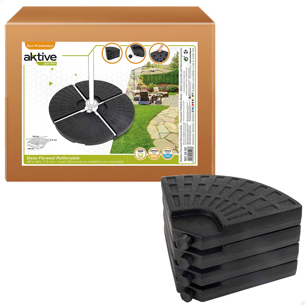 Aktive 4-piece Round Refillable Parasol Foot Schwarz 48 x 48 x 7.5 cm Aktive 4-piece Round Refillable Parasol Foot Schwarz 48 x 48 x 7.5 cm von Aktive