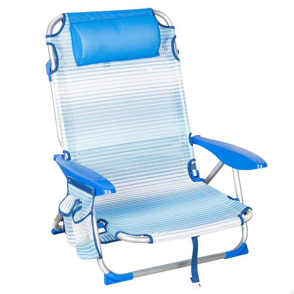 Aktive 62671 Low Folding Chair Multi-position Aluminium Refurbished Blau von Aktive