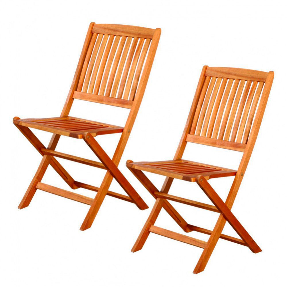 Aktive Acacia Wood Folding Chair 2 Units 47x105x91 Cm Braun von Aktive