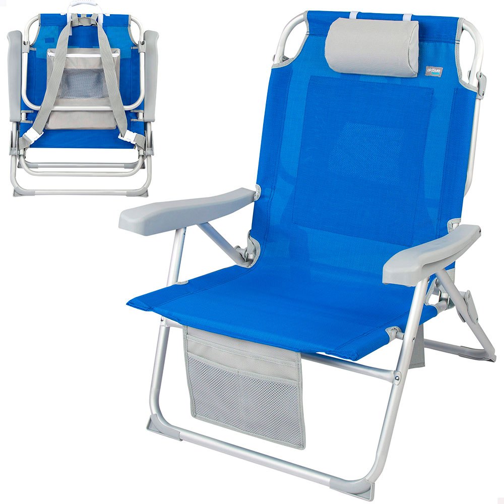 Aktive Beach Backpack Chair Xxl Refurbished Blau 67.5 x 70.5 x 86 cm von Aktive