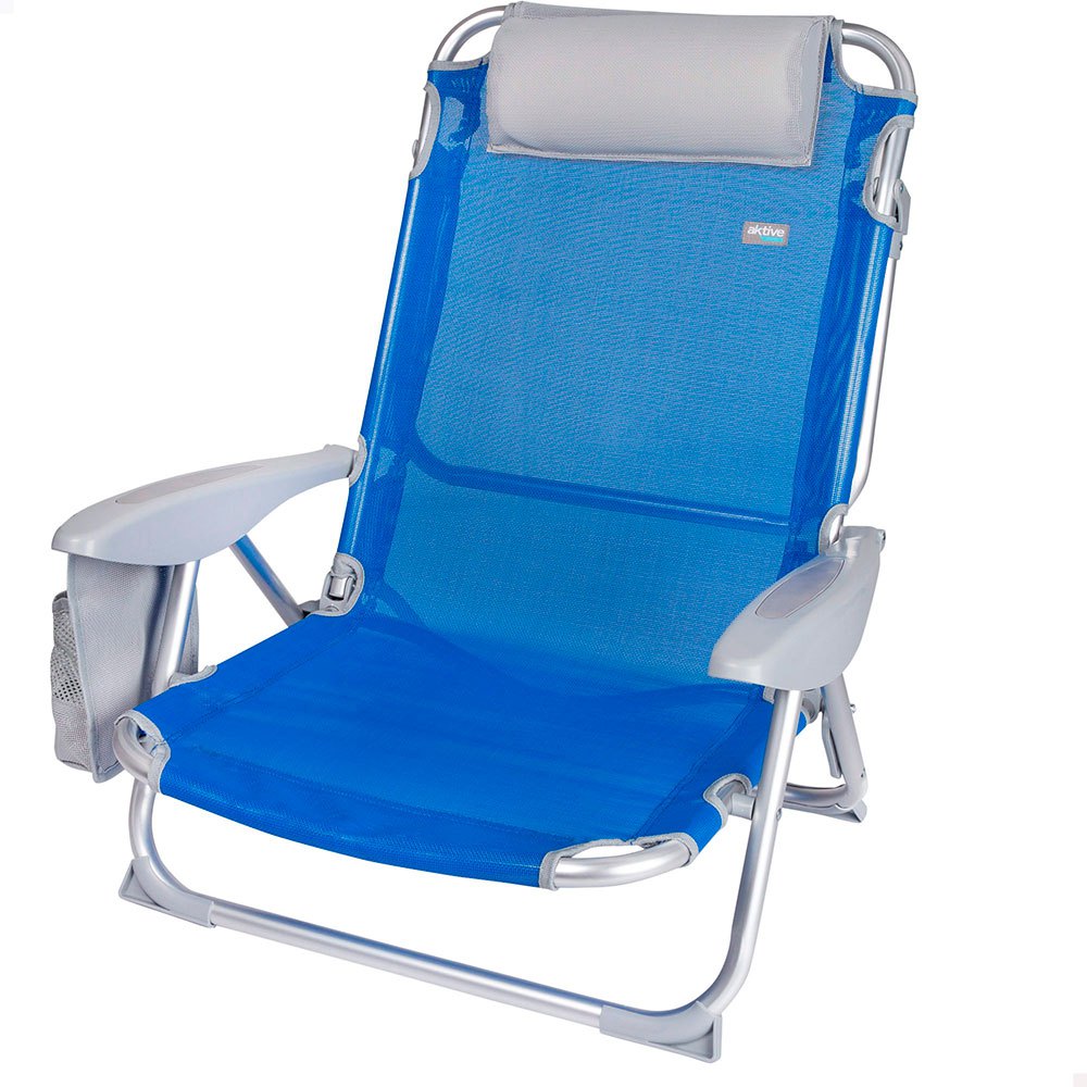 Aktive Folding Chair 4 Positions With Cushion And Cup Holder Blau Aktive Folding Chair 4 Positions With Cushion And Cup Holder Blau von Aktive