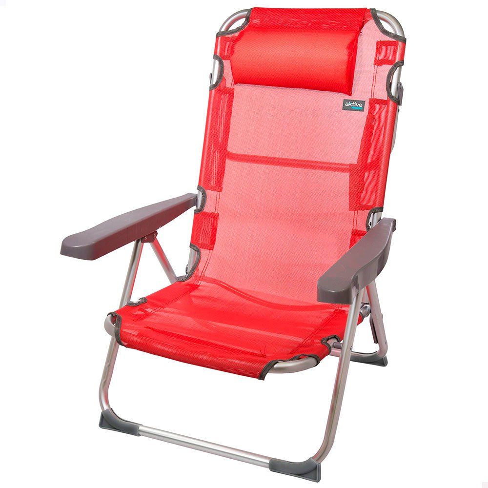 Aktive Textile High Beach Chair 62x60x90 Cm Rot von Aktive